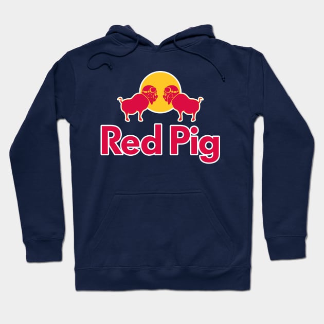 Red Pig Hoodie by robotrobotROBOT